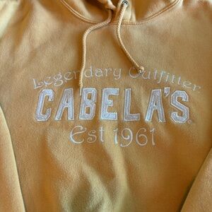 Cabela's Hoodie Sweatshirt Women’s Medium yellow and white
